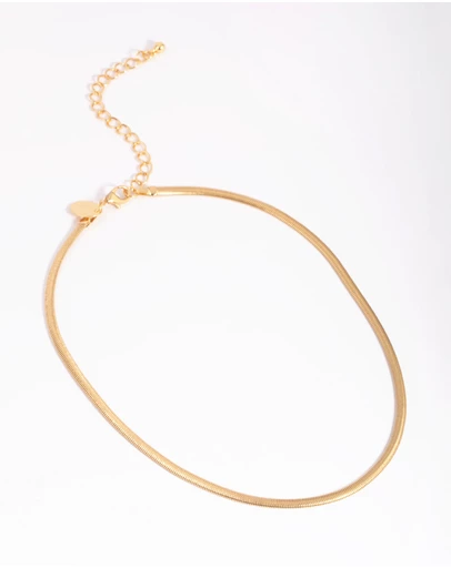 Lovisa - Gold Plated 35cm Flat Snake Necklace