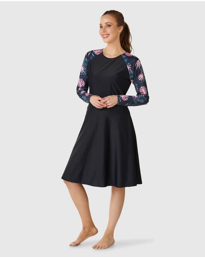 Modest Mermaid - Leaf swim dress SPF50+