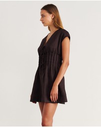 Jag - Delphine Pintuck Linen Mini Dress