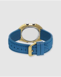 Maxum - Raglan Tide Watch – Gold Case, Black Dial & Blue Silicone Strap