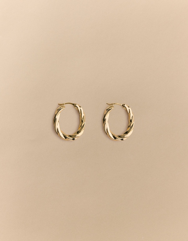 Trenery - Era Twist Hoop Earrings in Gold