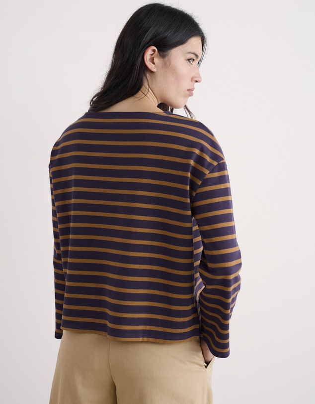 Seasalt - Seasalt Cornwall Purple Beach Boat Organic Cotton Jersey Top