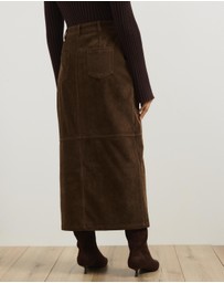 Atmos&Here - Sylvette Faux Suede Midi Skirt