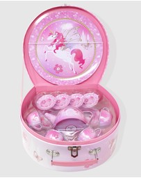 Pink Poppy - Unicorn Princess 15 Piece Tin Tea Set In Carry Case