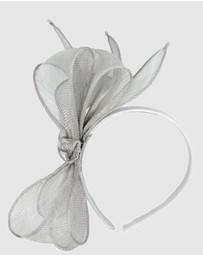 Max Alexander - Silver Sinamay Bow Fascinator