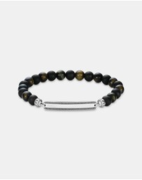 THOMAS SABO - THOMAS SABO Engraved bracelet with obsidian beads