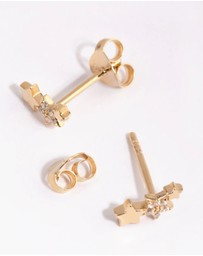 Lovisa - Gold Plated Sterling Silver Star Cluster Stud Earrings