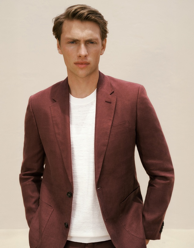 Trenery - Regular Fit Belgian Linen Blazer in Espresso