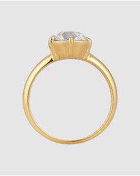 Elli Jewelry - Ring Women White Crystal 925 Sterling Silver Gold Plated
