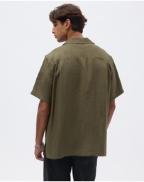 AERE - Kian Linen Camp Collar Shirt