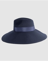 Max Alexander - Wide Brim Navy Winter Hat