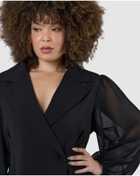 Pink Dusk by Curve Project - Feverish Nights Tuxedo Mini Dress