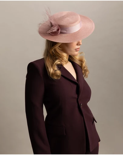 Morgan & Taylor - Nala Racewear Boater in Blush Pink