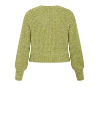 City Chic - Plus size Kiara V Neck Cardigan - matcha