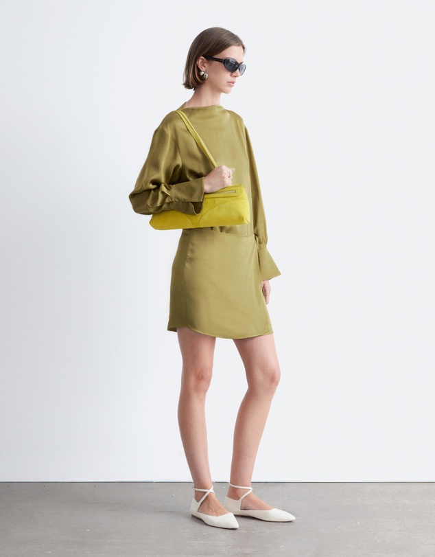& Other Stories - Satin Tie-Closure Mini Dress
