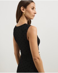 Atmos&Here - Sana Polkadot Mesh Midi Dress