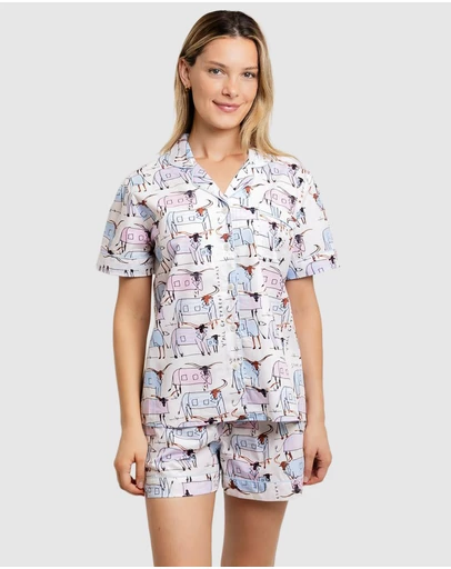 Sant And Abel - Women's Drawbertson Longhorns Short PJ Set