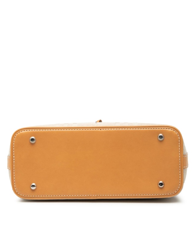 Pre-Loved by Azura Reborn - Pre-Loved Leather Trimmed Tonal Check Canvas Handbag