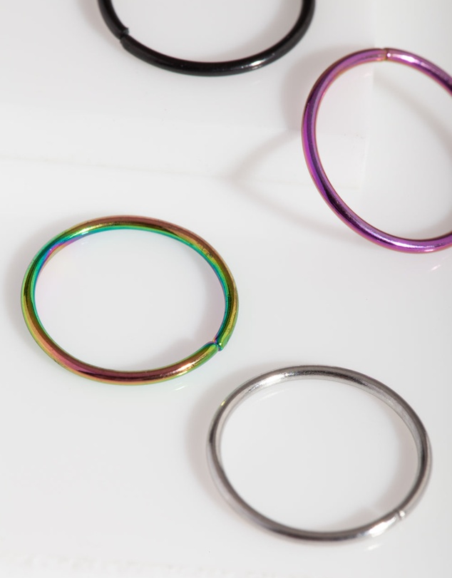 Lovisa - Mixed Metal Nose Ring 4-Pack