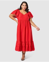 Pink Dusk by Curve Project - Girlz Broderie Maxi Dress