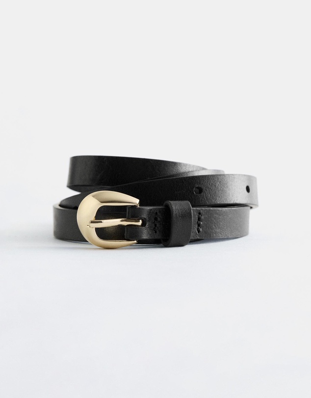 & Other Stories - Crescent-Buckle Slim Leather Belt