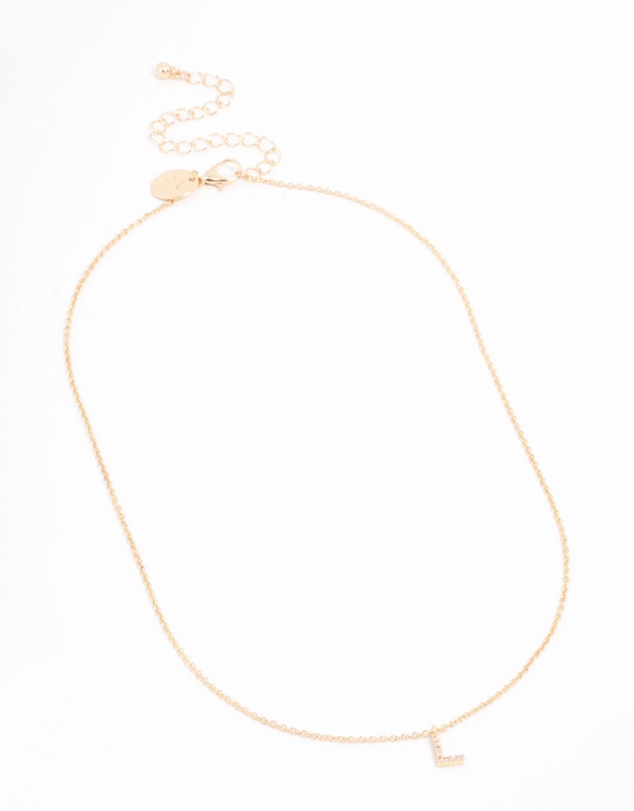 Lovisa - Gold Plated Cubic Zirconia Letter L Necklace
