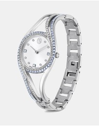 Swarovski - Hyperbola Bangle Watch, Swiss Made, Metal Bracelet, Blue, Stainless Steel