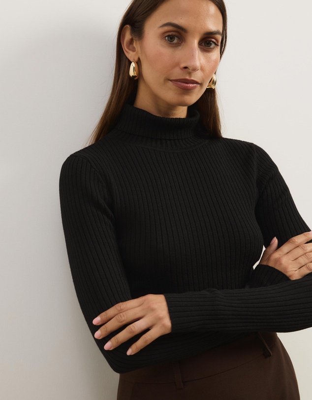 Atmos&Here - Annie Wool Blend Turtleneck Knit Top