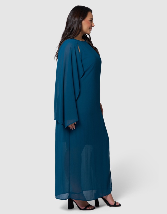 Pink Dusk by Curve Project - Eclipse Cape Maxi Dress