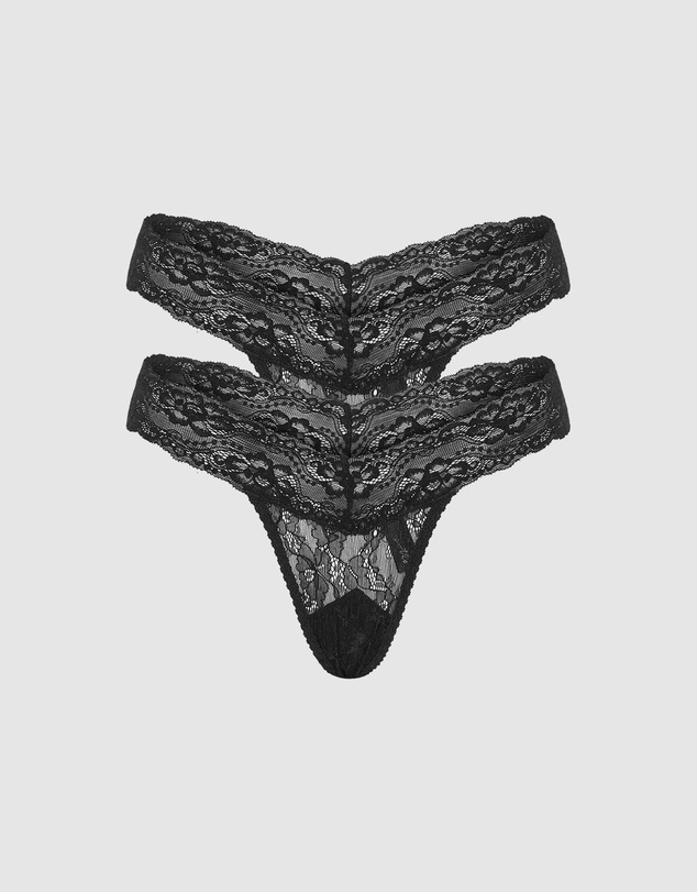 Sotto Brand - Sotto Two Pack Allungare G-String Black/Black