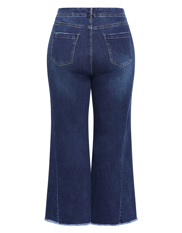 City Chic - Plus size Harley Fit Aliya Wide Leg Jean - mid wash
