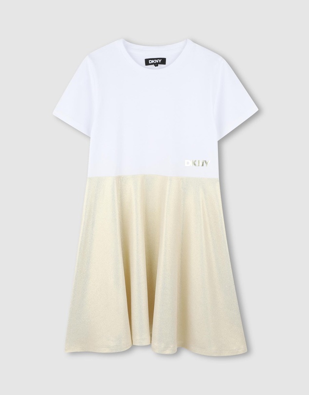 DKNY - Two-Tone Logo T-Shirt Dress - Kids-Teens