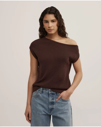 Witchery - Asymmetric Short Sleeve Slouch Knit