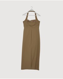 Revibe - Repaired Shona Joy Lani Draped Halter Maxi Dress - AU 12
