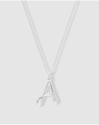 Wanderlust + Co - Alphabet Bubble Silver Necklace - Letter A