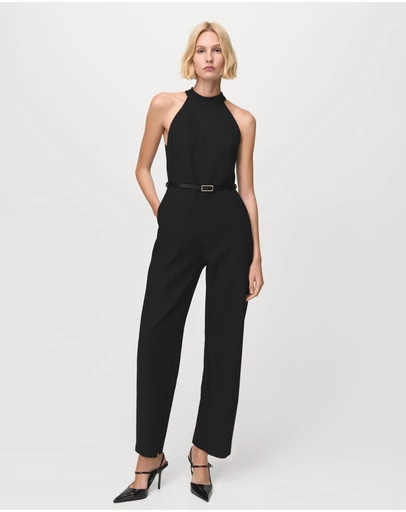 M.N.G - Halter-Neck Jumpsuit With Belt