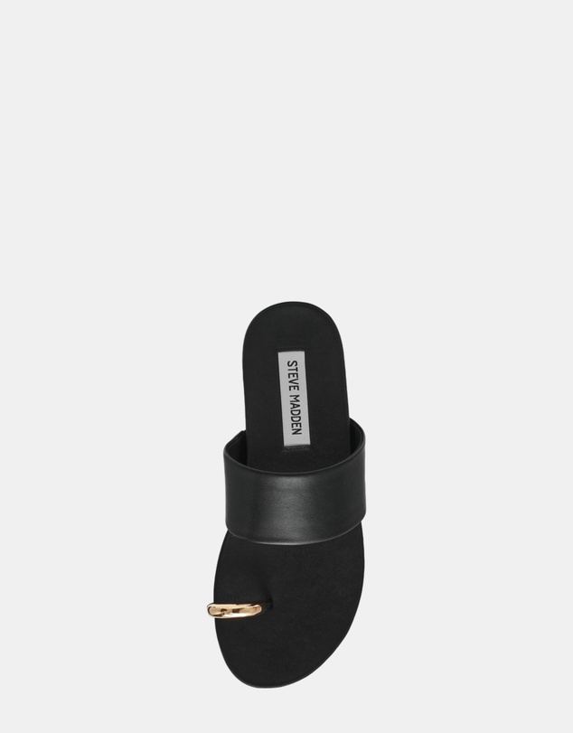 Steve Madden - Dove Black Leather Sandals