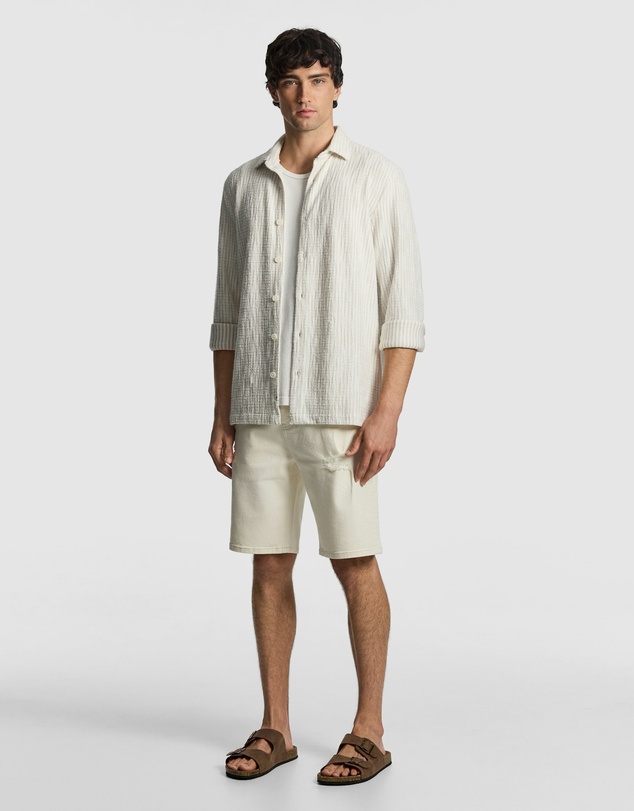 yd. - Axis Stripe Textured Shirt