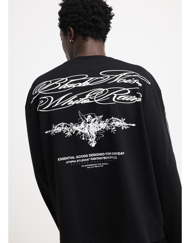 Black Noise White Rain - Control Long Sleeve Tee