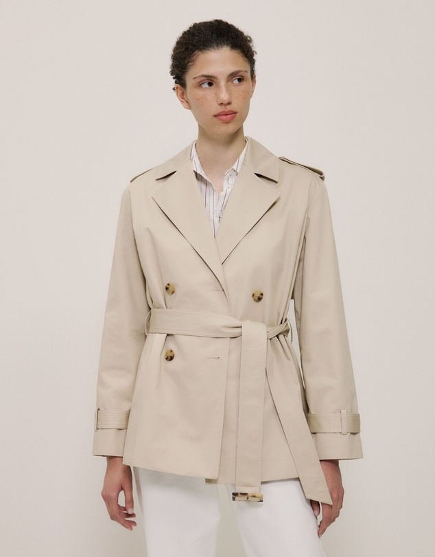 Trenery - Short Belted Trench Coat in Clay