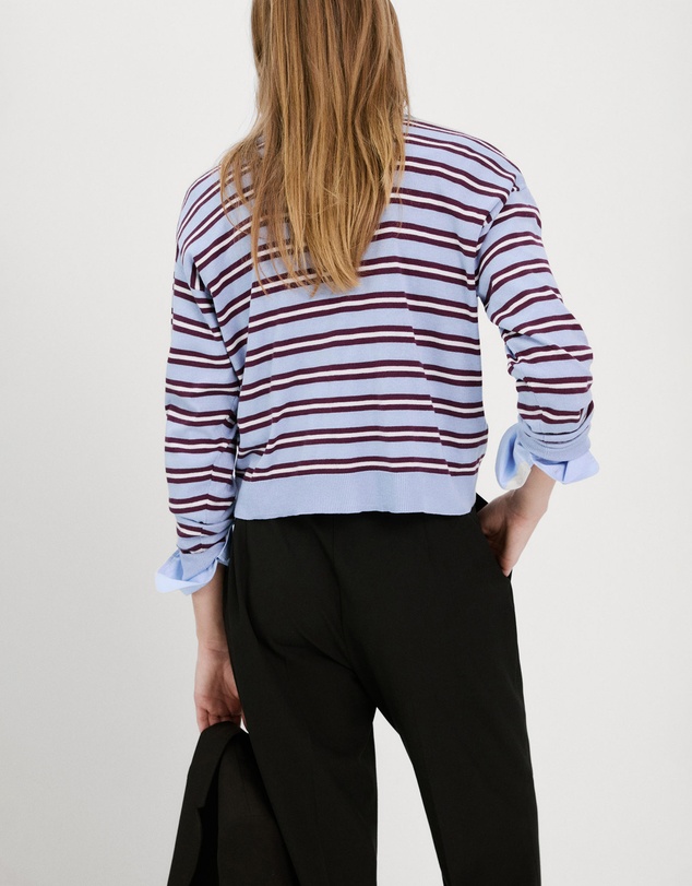 M.N.G - Striped Polo-Neck Sweater