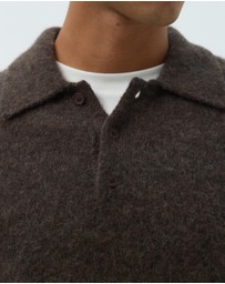 AERE - Brushed Alpaca Blend Knit Polo