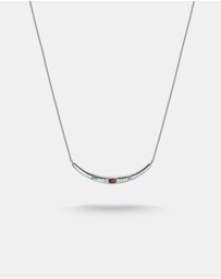 THOMAS SABO - THOMAS SABO Half-Form Necklace with Red Zirconia Stone