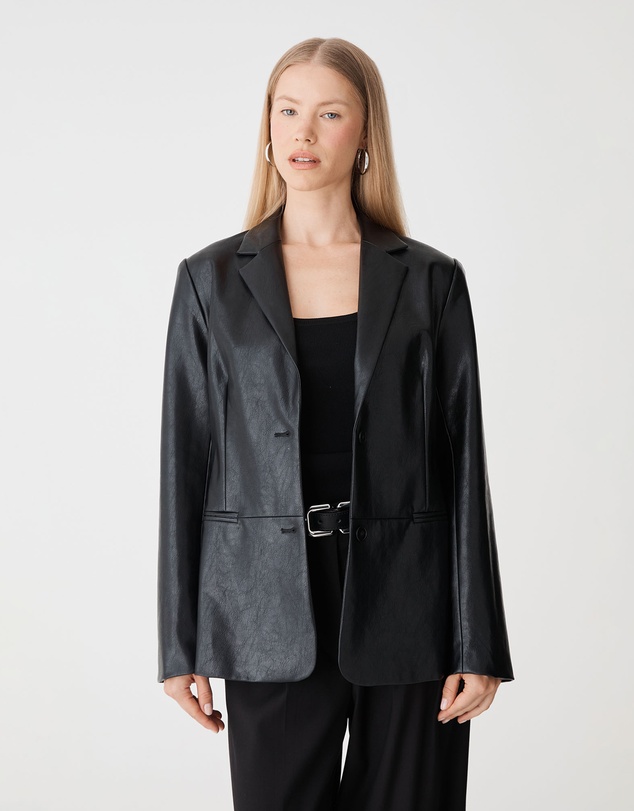 Forcast - Shay Faux Leather Blazer