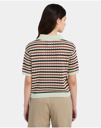 Element - Womens Crochet Stripes Polo Shirt