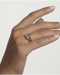 PDPAOLA - Square Shimmer Stamp Silver Ring
