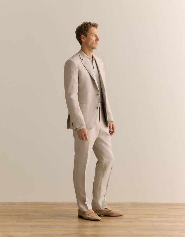 Trenery - Regular Fit Belgian Linen Pant in Flax