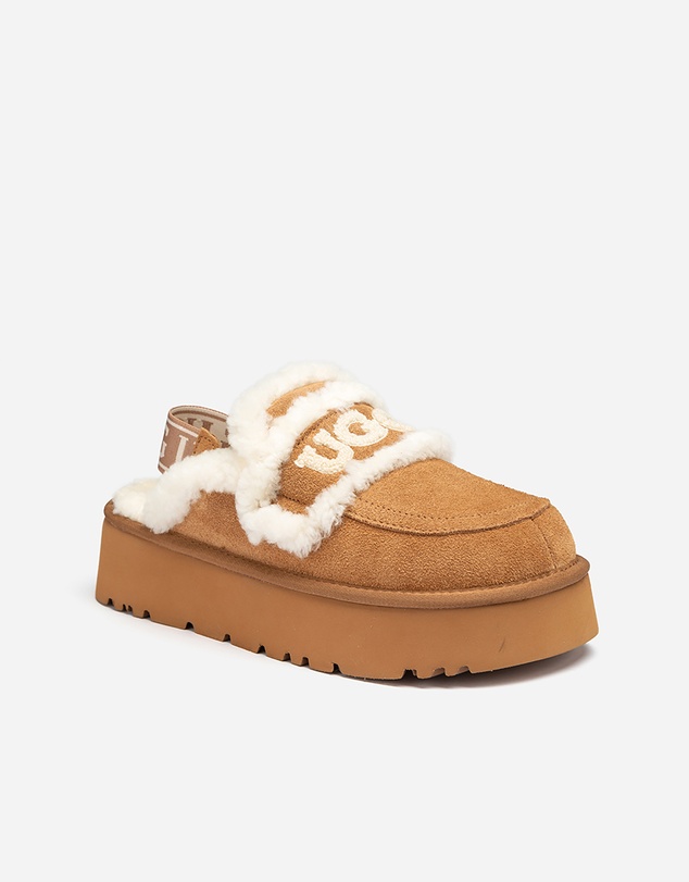Ozwear Connection Uggs - Ugg Violet Shearling Platform Slipper (Elastic Logo) (Detachable Feature)