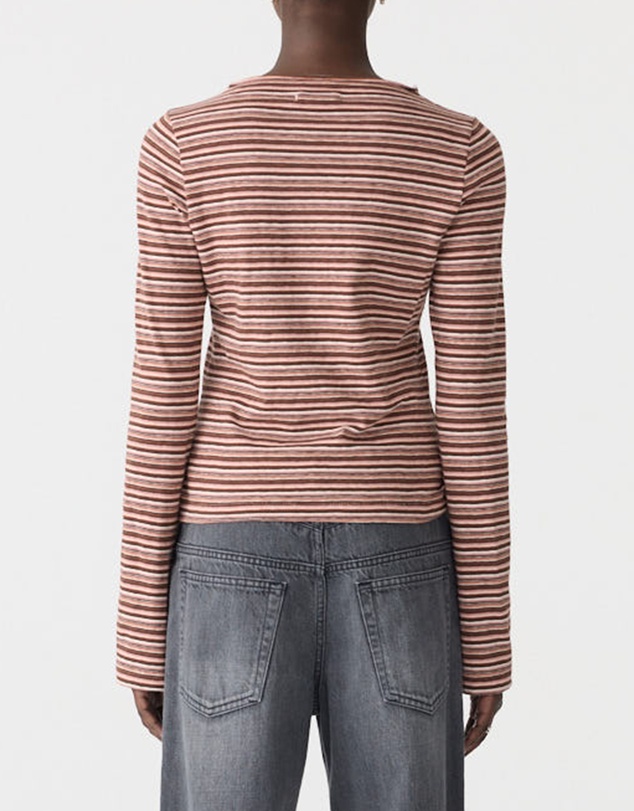 Bassike - Stripe Seam Detail LS Top