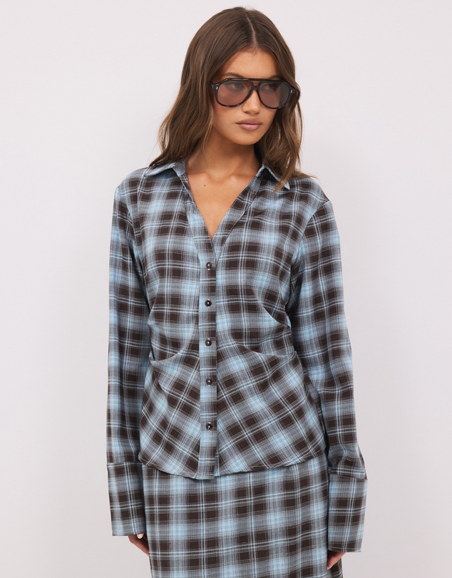 Calli - Lucy Check Pin Tuck Shirt